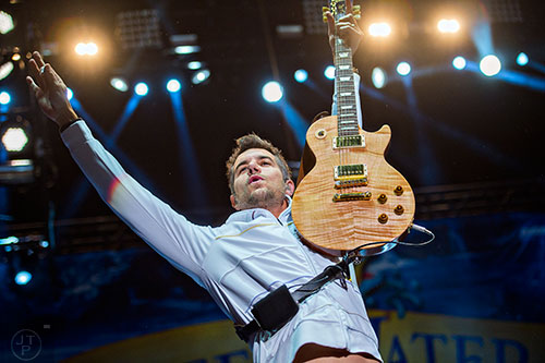 311's Nick Hexum performs on stage during the last day of the SweetWater 420 Fest at Centennial Olympic Park in Atlanta on Sunday, April 19, 2015.