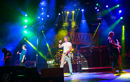 311 performs on stage during the last day of the SweetWater 420 Fest at Centennial Olympic Park in Atlanta on Sunday, April 19, 2015. 