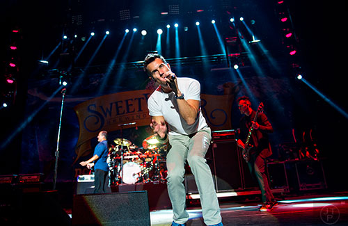 311's Nick Hexum performs on stage during the last day of the SweetWater 420 Fest at Centennial Olympic Park in Atlanta on Sunday, April 19, 2015.