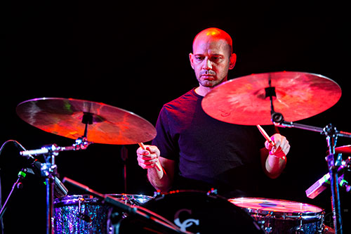 The Antlers' Michael Lerner performs on stage at the Fox Theatre in Atlanta on Monday, April 27, 2015. 