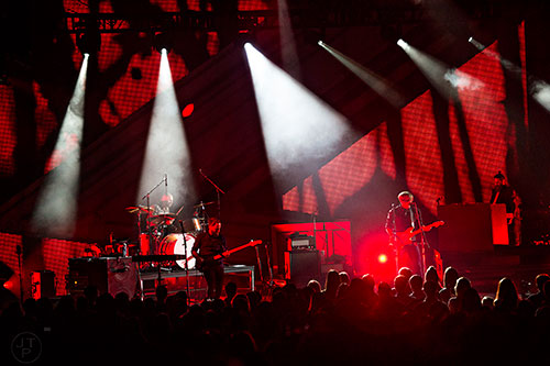 Death Cab for Cutie performs on stage at the Fox Theatre in Atlanta on Monday, April 27, 2015.