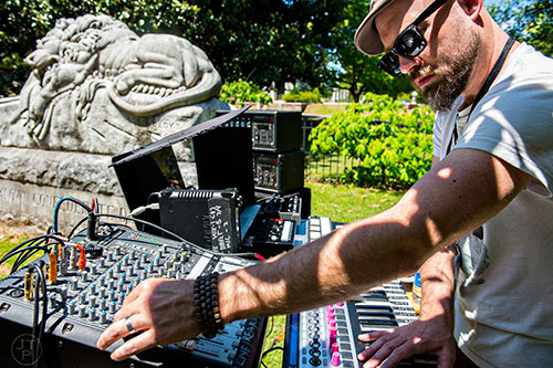 Christopher White performs during the Arts at Oakland presents Roam Transmissions' The Cryptophonic Tour at Oakland Cemetery in Atlanta on Saturday, May 2, 2015. 