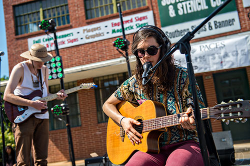 Lea Herring (right) and Travis Murphy perform during the Fire in the Fourth Festival in the Old Fourth Ward neighborhood of Atlanta on Saturday, May 2, 2015. 