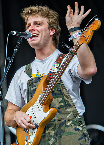 Mac DeMarco performs on stage during the first day of the Shaky Knees Music Festival at Central Park in Atlanta on Friday, May 8, 2015. 