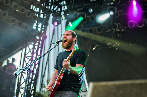 Manchester Orchestra's Andy Hull performs during the first day of the Shaky Knees Music Festival at Central Park in Atlanta on Friday, May 8, 2015. 
