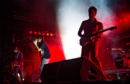 The Strokes perform on stage during the first day of the Shaky Knees Music Festival at Central Park in Atlanta on Friday, May 8, 2015. 