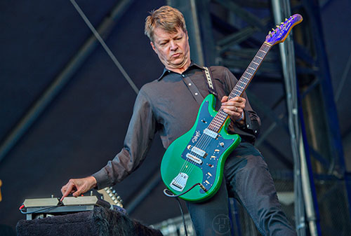 Wilco's Nels Cline performs on stage during the Shaky Knees Music Festival at Central Park in Atlanta on Saturday, May 9, 2015. 