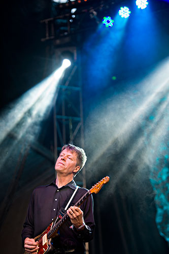 Wilco's Nels Cline performs on stage during the Shaky Knees Music Festival at Central Park in Atlanta on Saturday, May 9, 2015. 
