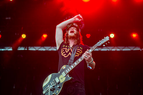 The Cadillac Three's Jaren Johnston performs during the Shaky Boots Music Festival at Kennesaw State University on Sunday, May 17, 2015. 