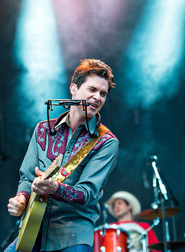 Old Crow Medicine Show's Ketch Secor performs during the Shaky Boots Music Festival at Kennesaw State University on Sunday, May 17, 2015. 