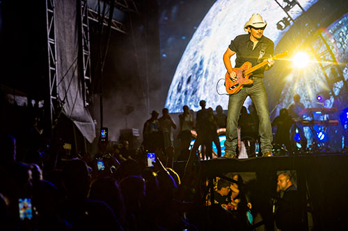 May 17, 2015 Kennesaw - Brad Paisley performs during the Shaky Boots Music Festival at Kennesaw State University on Sunday, May 17, 2015. The inaugural two day festival featured country music by Cracker, Eli Young Band, Justin Moore, Old Crow Medicine Show and Brad Paisley.   JONATHAN PHILLIPS / SPECIAL