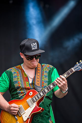 Lettuce's Eric Krasno performs during the CounterPoint Festival at Kingston Downs in Rome on Sunday, May 24, 2015. 