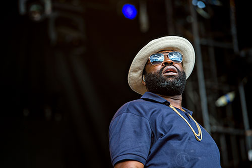 The Roots' Black Thought performs during the CounterPoint Festival at Kingston Downs in Rome on Sunday, May 24, 2015. 