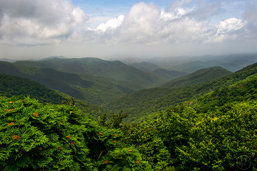 Blue Ridge Mountains from the Craggy Gardens Visitors Center along the Blue Ridge Parkway outside Asheville, North Carolina on Tuesday, June 23, 2015.