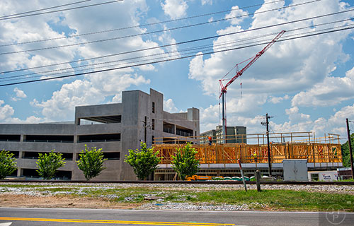 Trinity Triangle construction from S. Candler St. and E. College Ave. on Wednesday, June 17, 2015.
