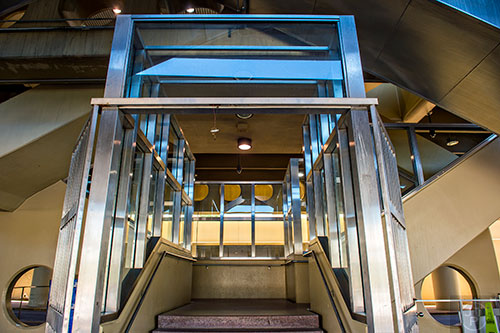 The main staircase leading to the platform at King Memorial Station at the corner of Grant and Decatur streets in Atlanta on Wednesday, May 13, 2015.