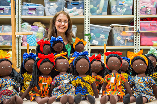 Cathy Palmer was raised in Africa as the child of American missionaries and became an extremely prolific and successful Christian novelist. Five years ago Palmer started the Refugee Sewing Society. Women of all nationalities and faiths meet three days a week in Clarkston and sew, knit and weave a variety of products that are sold in a small store, at festivals and via Etsy. 