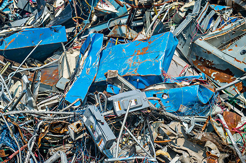 Piles of debris and scrap at the GM Plant in Doraville on Monday, June 29, 2015.