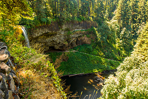 South Falls drops 177 feet to the creek bed below at Silver Falls State Park in Oregon on Wednesday, July 29, 2015.