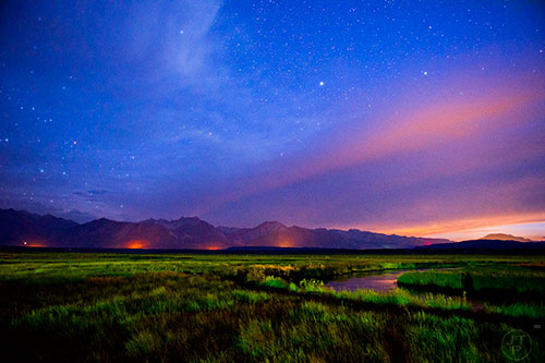 Twilight over the Owens River near Yosemite National Park in California on Saturday, July 18, 2015.