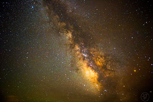 The Milky Way over the Owens River outside of Yosemite National Park in California on Saturday, July 18, 2015.