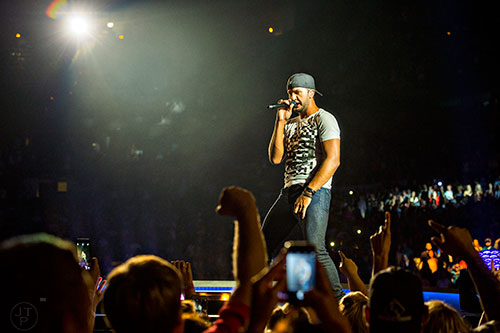 Luke Bryan performs at Philips Arena in Atlanta on Friday, August 21, 2015. 