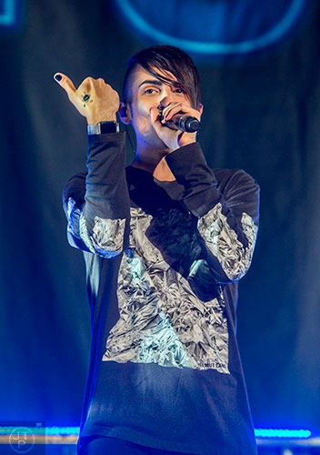 Pentatonix's Mitch Grassi performs on stage at Aaron's Amphitheatre at Lakewood in Atlanta on Thursday, September 10, 2015. Pentatonix opened for Kelly Clarkson.   