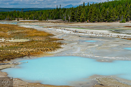 The Norris Geyser Basin inside Yellowstone National Park in Wyoming on Thursday, August 6, 2015.