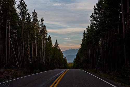 The road to Grand Teton National Park in Wyoming on Thursday, August 6, 2015.