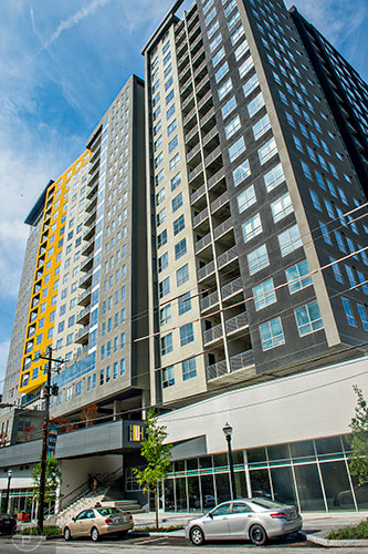 University House at the corner of Spring and 8th streets is the newest dorm style residency for Georgia Tech students featuring all the latest and greatest amenities.