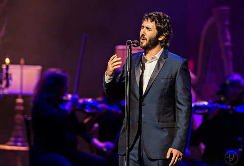 Josh Groban performs on stage at the Cobb Energy Center for Performing Arts in Atlanta on Saturday, September 12, 2015.   
