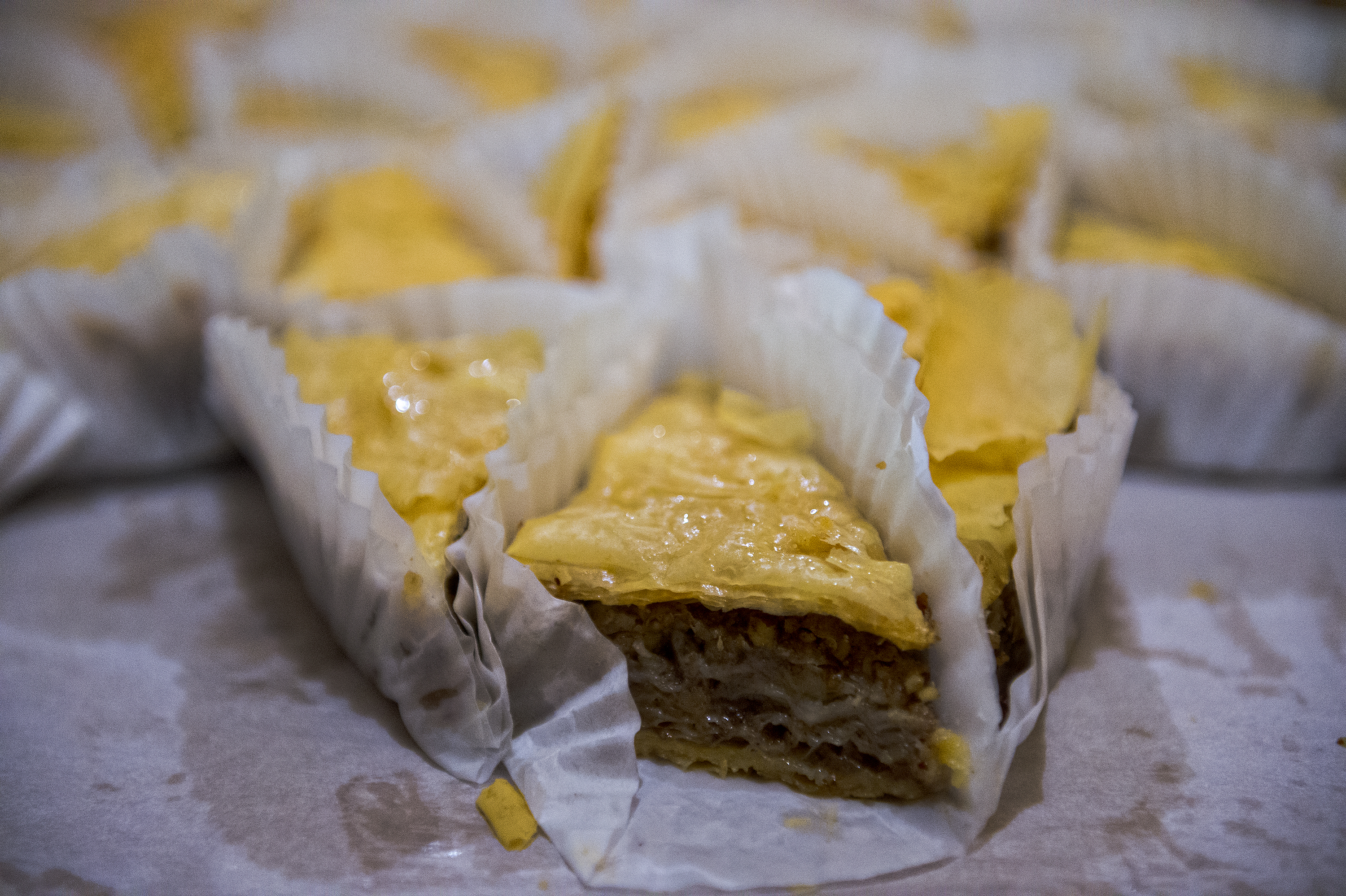 Baklava sits ready to be devoured during the Atlanta Greek Festival at the Greek Orthodox Cathedral of Annunciation on Saturday, September 26, 2015. 