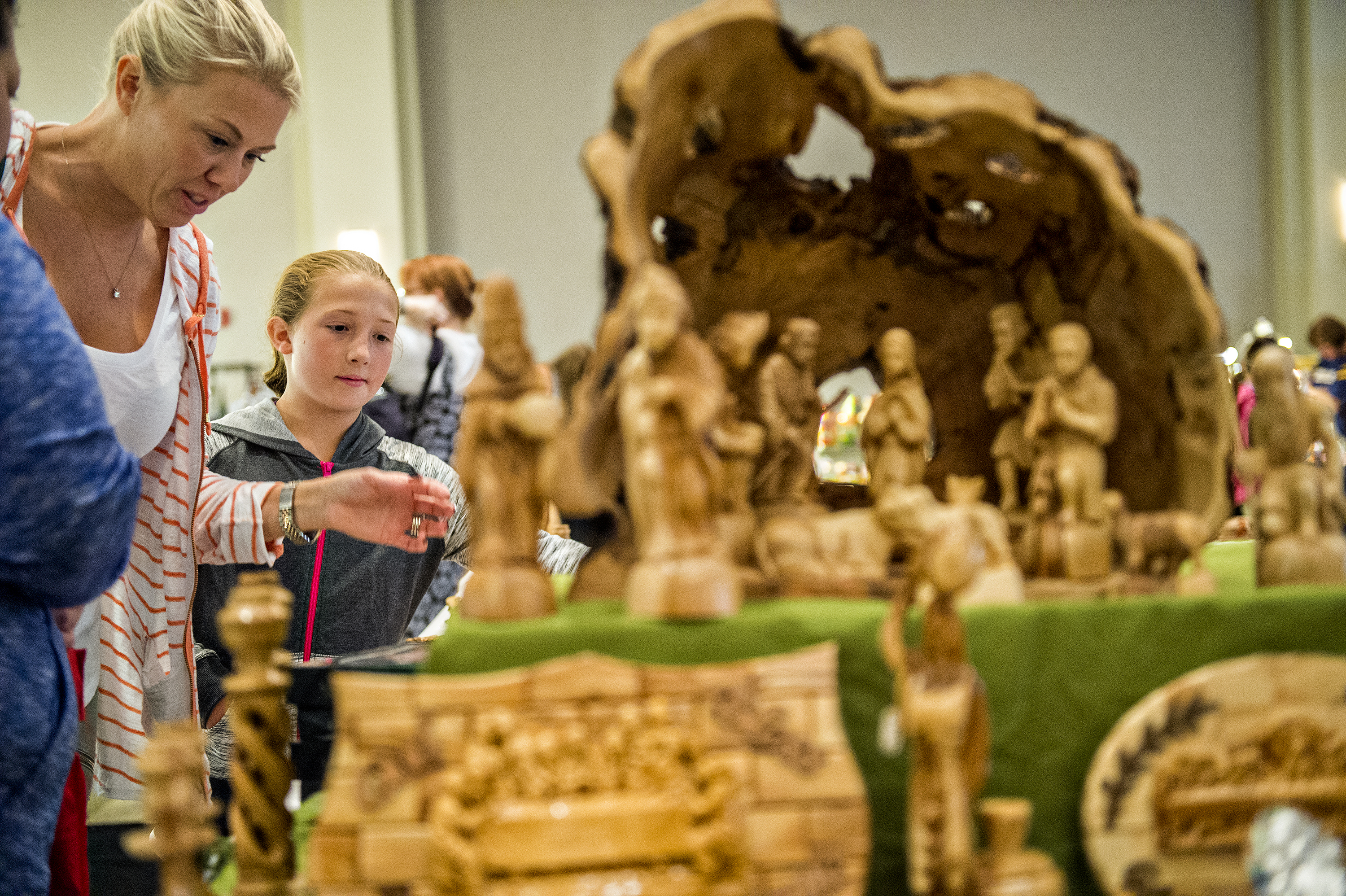 Kimberley Dodson (left) and Rylee Hudgins shop during the Atlanta Greek Festival at the Greek Orthodox Cathedral of Annunciation on Saturday, September 26, 2015. 