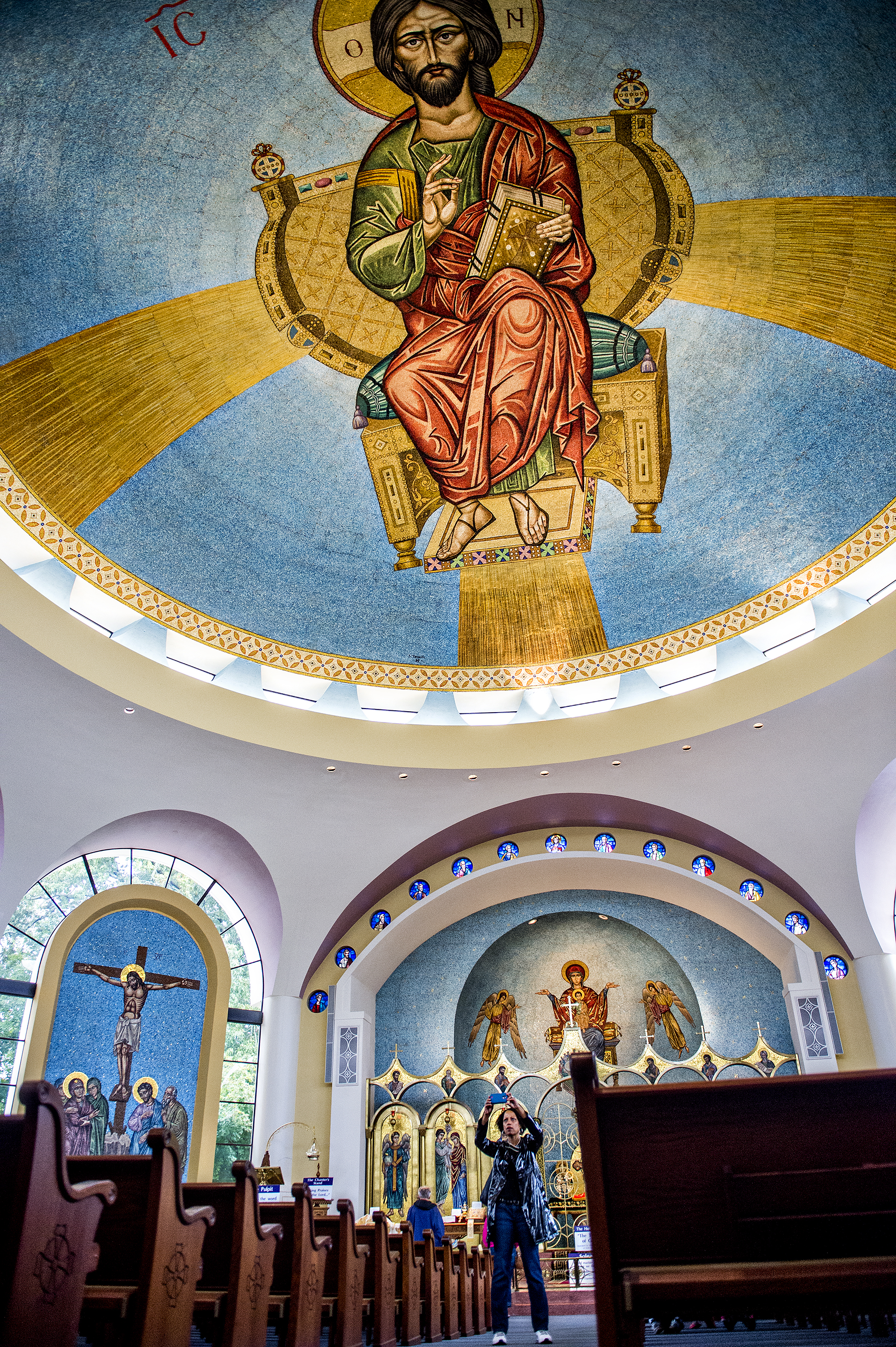 Kimberly Thomas takes photos inside the Greek Orthodox Cathedral of Annunciation during the annual Atlanta Greek Festival on Saturday, September 26, 2015. 