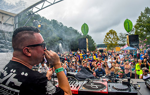 M.C. Dino performs on the Hospitality Stage during TomorrowWorld in Chattahoochee Hills on Saturday, September 26, 2015. 