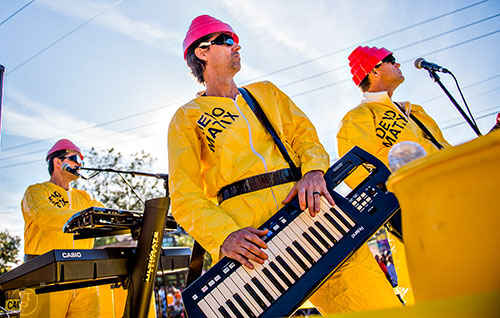 Casey Kozee (center) performs with Devomatix during the Little Five Points Halloween Parade on Saturday, October 17, 2015. 