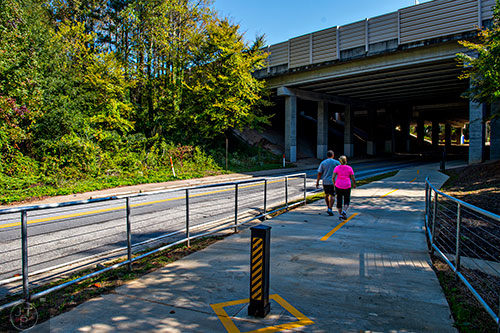 The PATH 400 trail in Buckhead runs underneath the overpass for GA 400 on the way to phase two.