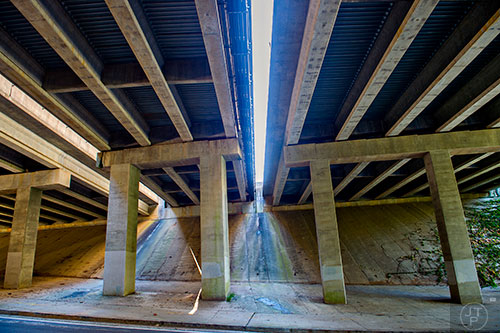 The PATH 400 trail in Buckhead runs underneath the overpass for GA 400 on the way to phase two.