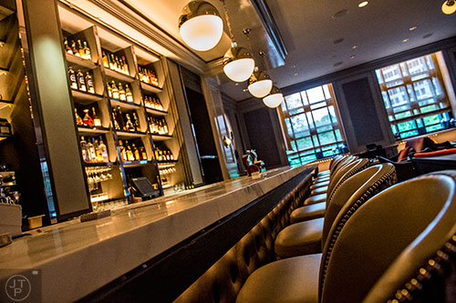 The bar at the newly revamped Bar Margot inside the Four Seasons Hotel Atlanta off of 14th St. on Monday.