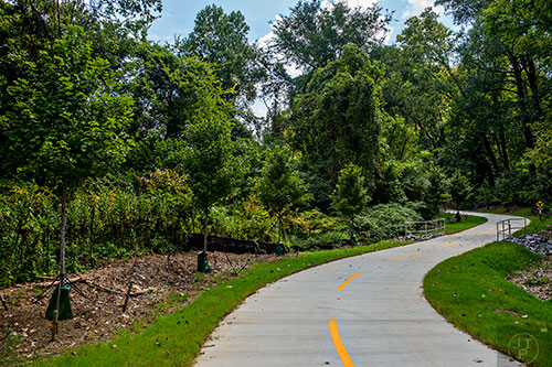 New trees have been planted along the Atlanta Beltline Northside Trail Spur which runs for about .25 miles to the Bitsy Grant Tennis Center.