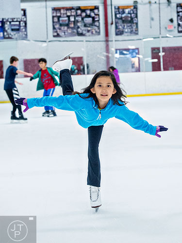 Ice skating at The Cooler in Alpharetta on Friday, October 9, 2015.