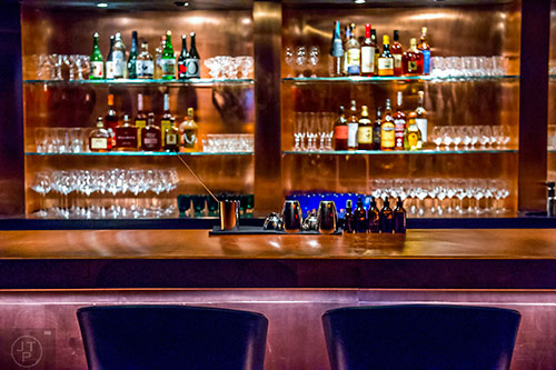 The bar at Himitsu Lounge in Atlanta.