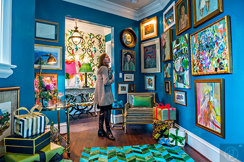 Catherine Ange walks through one of the guest suites inside the 2015 Home for the Holidays Designer Showhouse located at 1150 West Garmon Rd. in Atlanta on Saturday, November 21, 2015. 