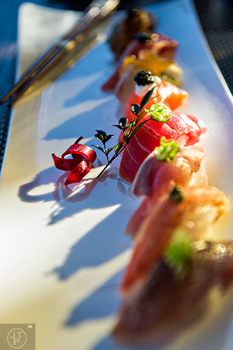 O-Ku Sushi in Atlanta serves up sousaku nigiri, a chef's selection of signature sushi.