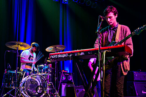 Deerhunter's Lockett Pundt (right) and Moses Archuleta perform on stage at the Variety Playhouse in Little Five Points on Friday, January 8, 2016. 