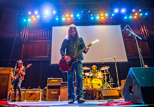 Blackberry Smoke performs on stage during a tribute to the late Alex Cooley at the Tabernacle in Atlanta on Saturday, January 9, 2016. 
