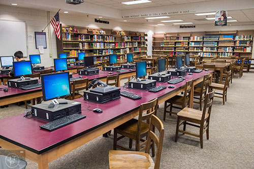 Antiquated equipment in the media center at Riverwood High School in Atlanta on Tuesday, January 12, 2016. 