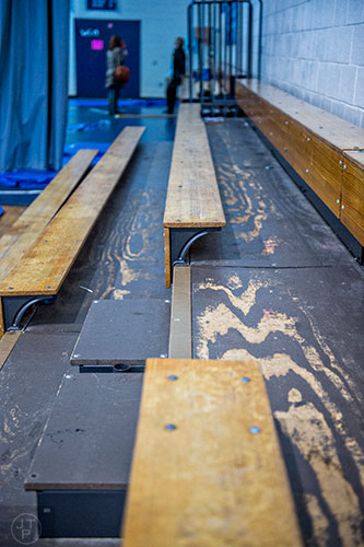 Bleachers are in need of repair at Riverwood High School in Atlanta on Tuesday, January 12, 2016. 
