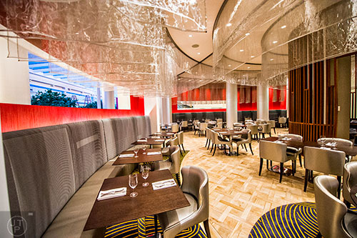 The main dining room of JP Atlanta attached to the new Indigo Hotel off of Peachtree St. in Atlanta.