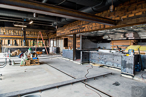 Inside the yet-to-be-completed Barcelona Restaurant and Wine Bar at Westside Ironworks off of Howell Mill Rd.